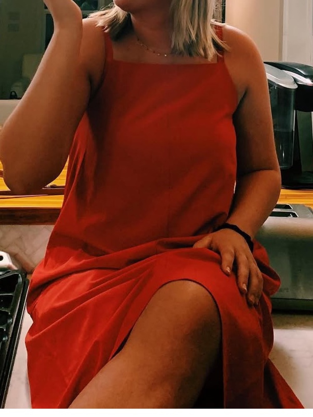 Prologue Red Satin Slip Dress